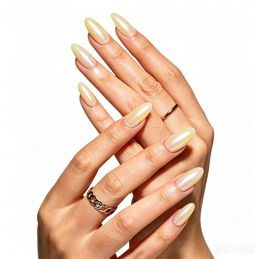 Basic Collection — Butter Yellow Oval Solid Press-on Nails